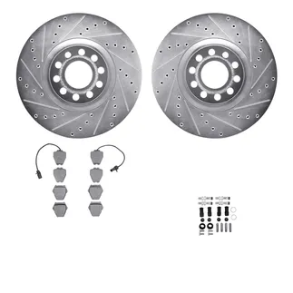 R1 Concepts WGYH1-73045 eLINE Rotor - Drilled & Slotted - Silver W/ Semi-Met Pads